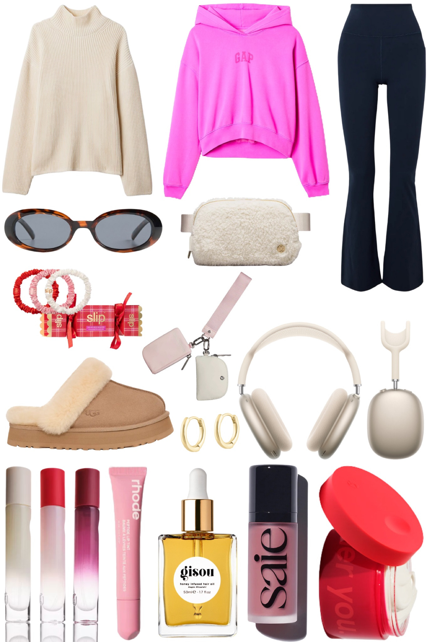 Teen girl gift guide!

Rhode lip treatment, Ugg slippers, silk scrunchies, Le Specs sunglasses, Gap sweater and sweatshirt, Lululemon yoga pants, belt bag and keychain, AirPods Max, Glossier You perfume and body butter, Saie liquid blush, Gisou hair oil, gold hoops 

#LTKSeasonal #LTKFindsUnder100 #LTKGiftGuide