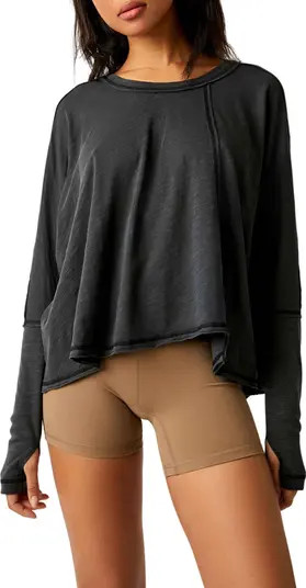 FP Movement Ten Laps Asymmetric Long Sleeve Cotton Top | Nordstrom | Nordstrom