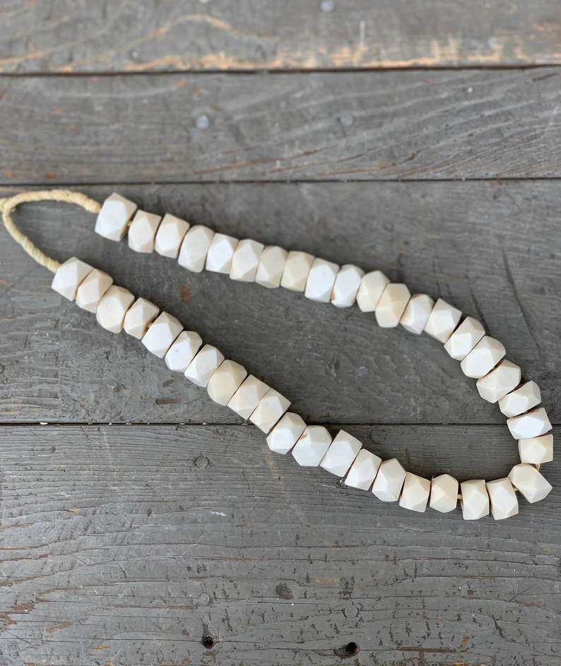 1 Inch Geometric Plain White Bead (Free Shipping) | Etsy (US)