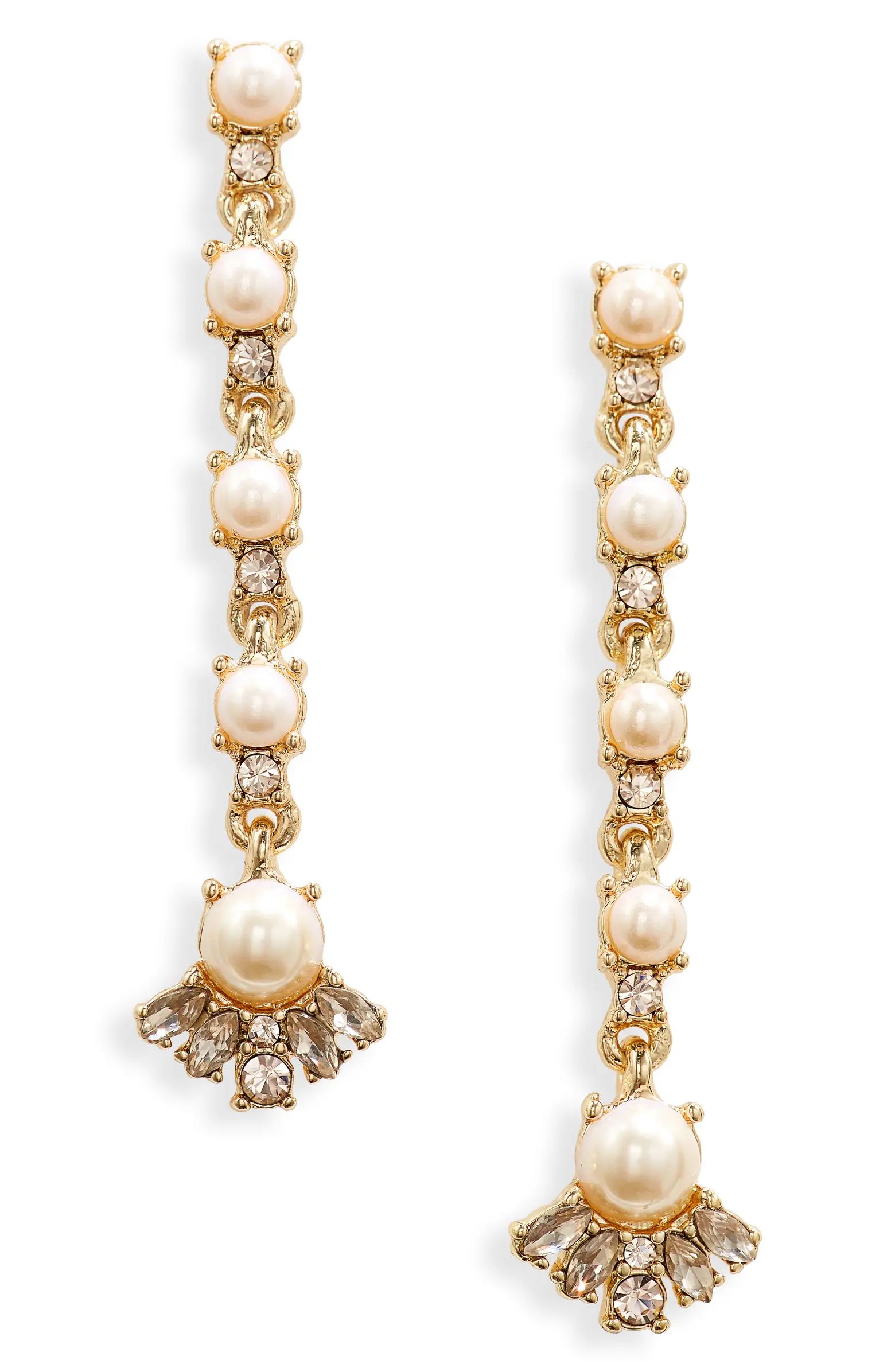 Marchesa Imitation Pearl Linear Drop Earrings | Nordstrom | Nordstrom