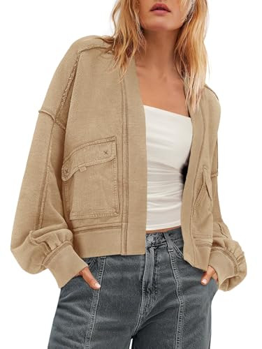 Nirovien Womens Sweatshirt Cardigan Open Front Oversized Sweatshirt Drop Shoulder Long Sleeve Jac... | Amazon (US)