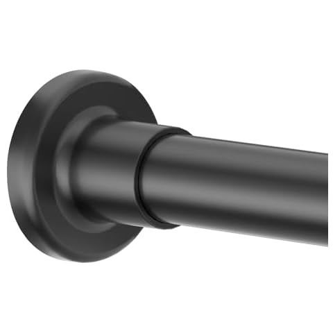 Naiture 60" Never Rust Stainless Steel Straight Shower Curtain Rod, Black Finish | Amazon (US)