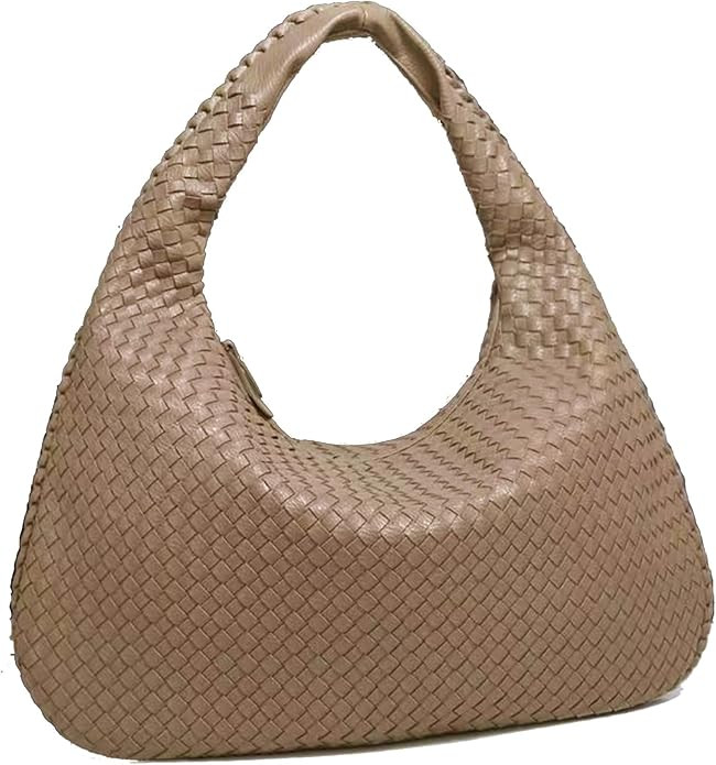 2024 Woven Leather Handbags Woven Hobo Bag Top-handle Shoulder Bag, Tote Bags for Women Underarm ... | Amazon (US)