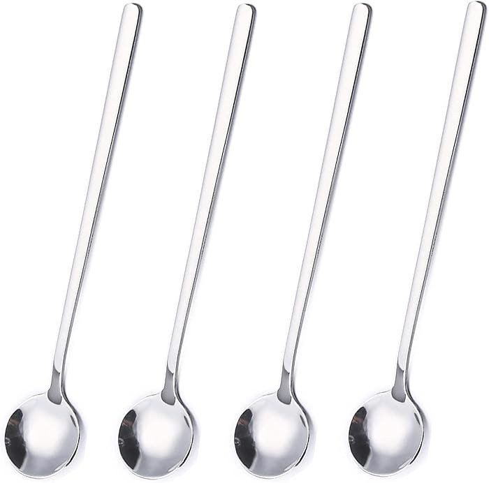 4 Pack Stainless Steel Coffee Spoon, 6.7 Inch Stirring Spoons, Cocktail Stirring Spoons for Coffe... | Amazon (US)