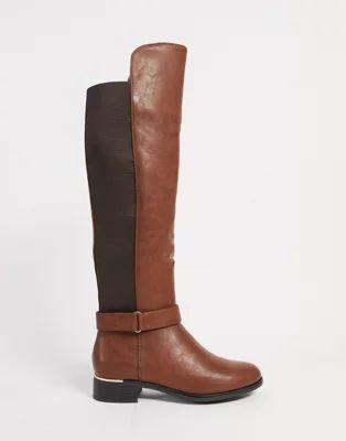 Call It Spring sterna knee high riding boots in tan | ASOS (Global)
