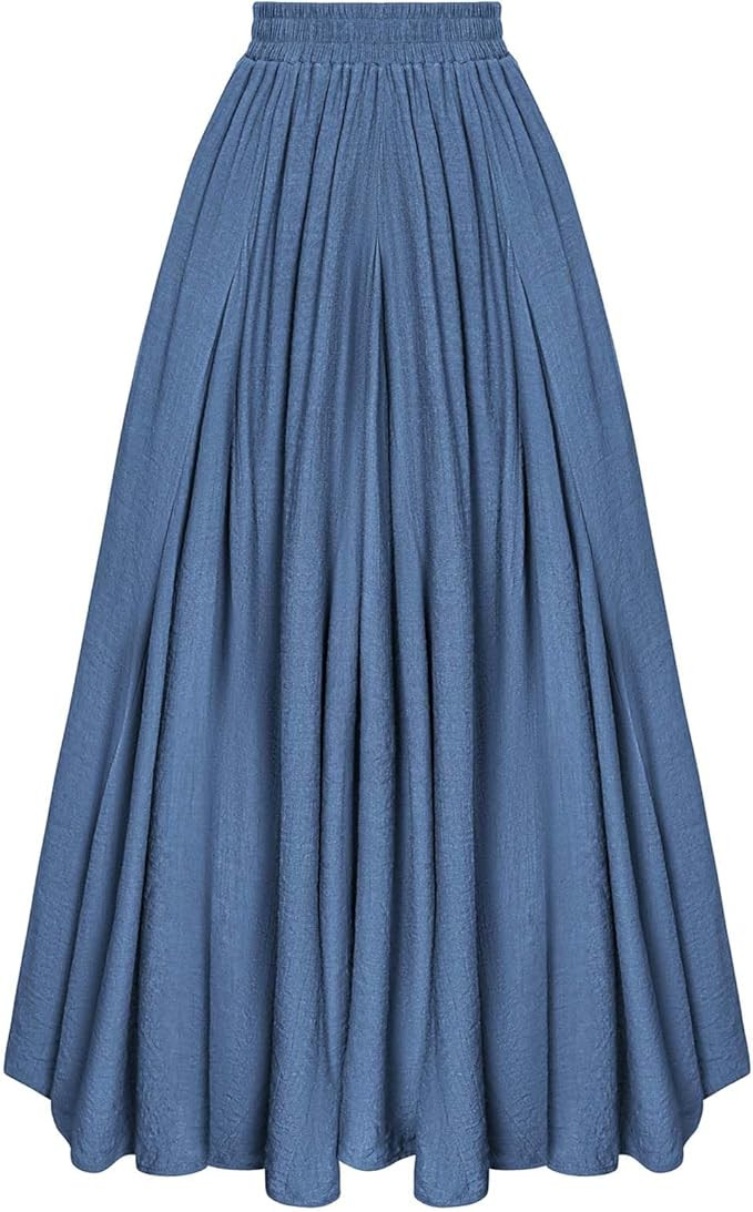 Scarlet Darkness Maxi Skirts for Women Long Flowy Boho Renaissance Skirt with Pockets | Amazon (US)
