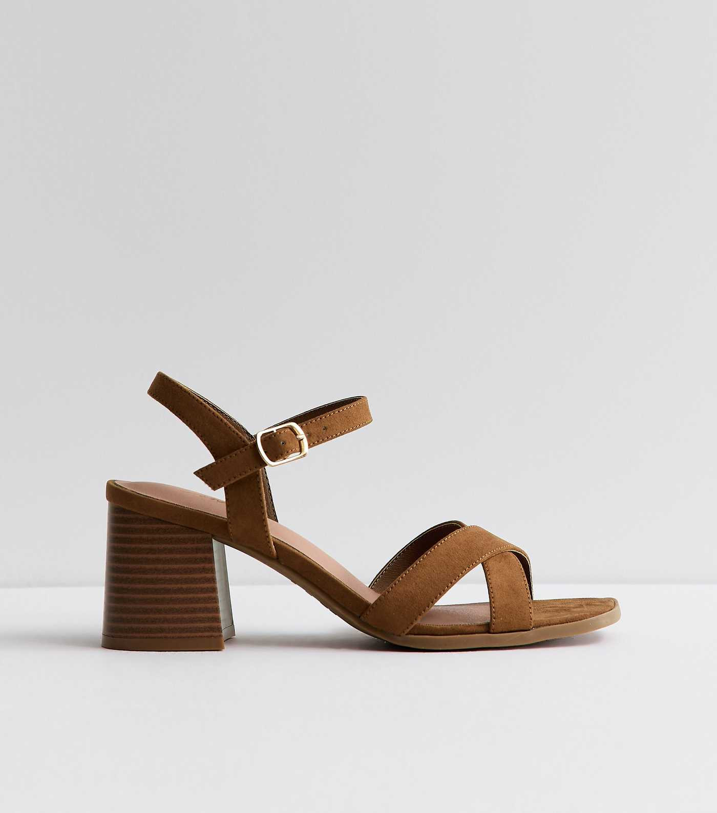 Tan Faux Suede Crossover Strap Sandals | New Look | New Look (UK)