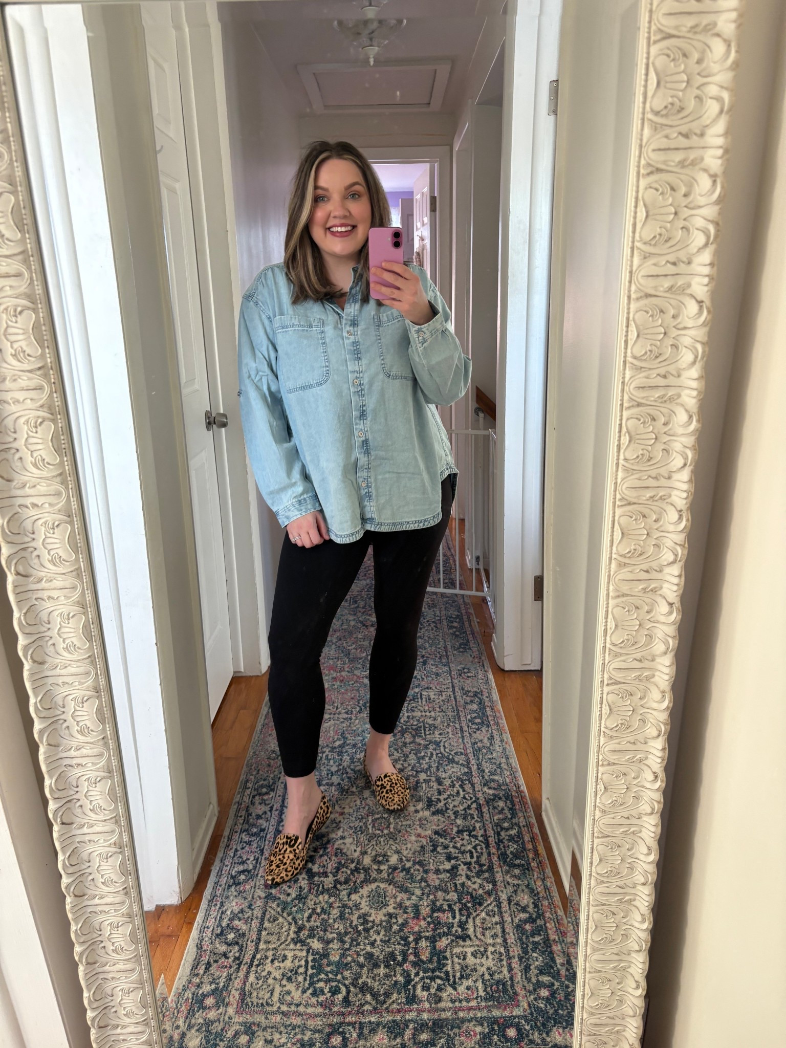 Love this oversized denim button up.  The buttons are functional, so it makes nursing super easy. These are also my favorite leggings of all time. 

Top - medium 
Leggings- medium 



#LTKootd #LTKFindsUnder50 #LTKMidsize