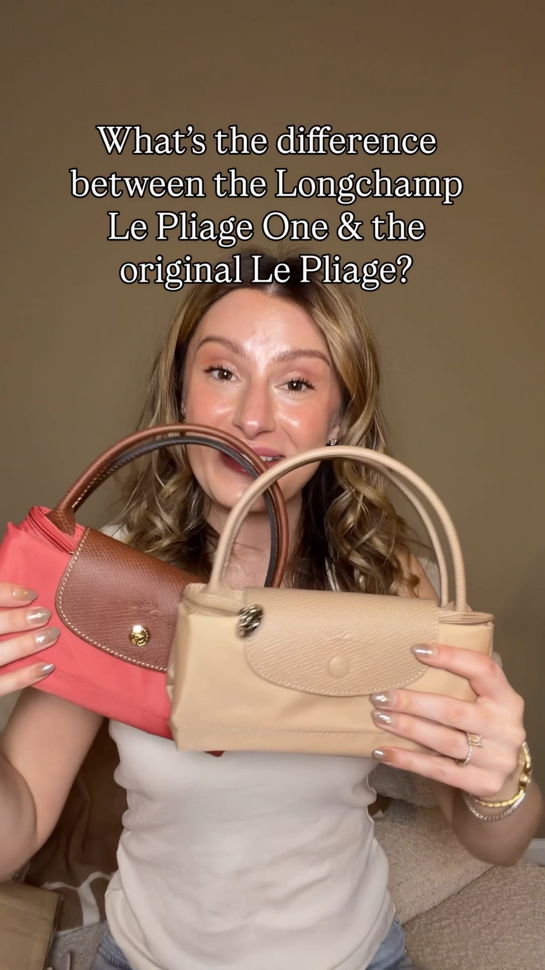 Comparing the new Longchamp Le Pliage One with the original Le Pliage 💗

Theses are both a small and they are the exact same size. They’re both made of nylon with leather trimmings (handle and flap) however, the original Le Pliage totes have brown leather, a brown zipper and gold hardware while the Le pliage One is monochromatic with matching nylon and leather trimmings. Even the zipper and front bottom is the same color as the bag and the zipper handle is silver.

I love that Longchamp can reinvent their classic design over and I’ve again and still bring us completely new looks and aesthetics every time 😍
Which one is your favorite?