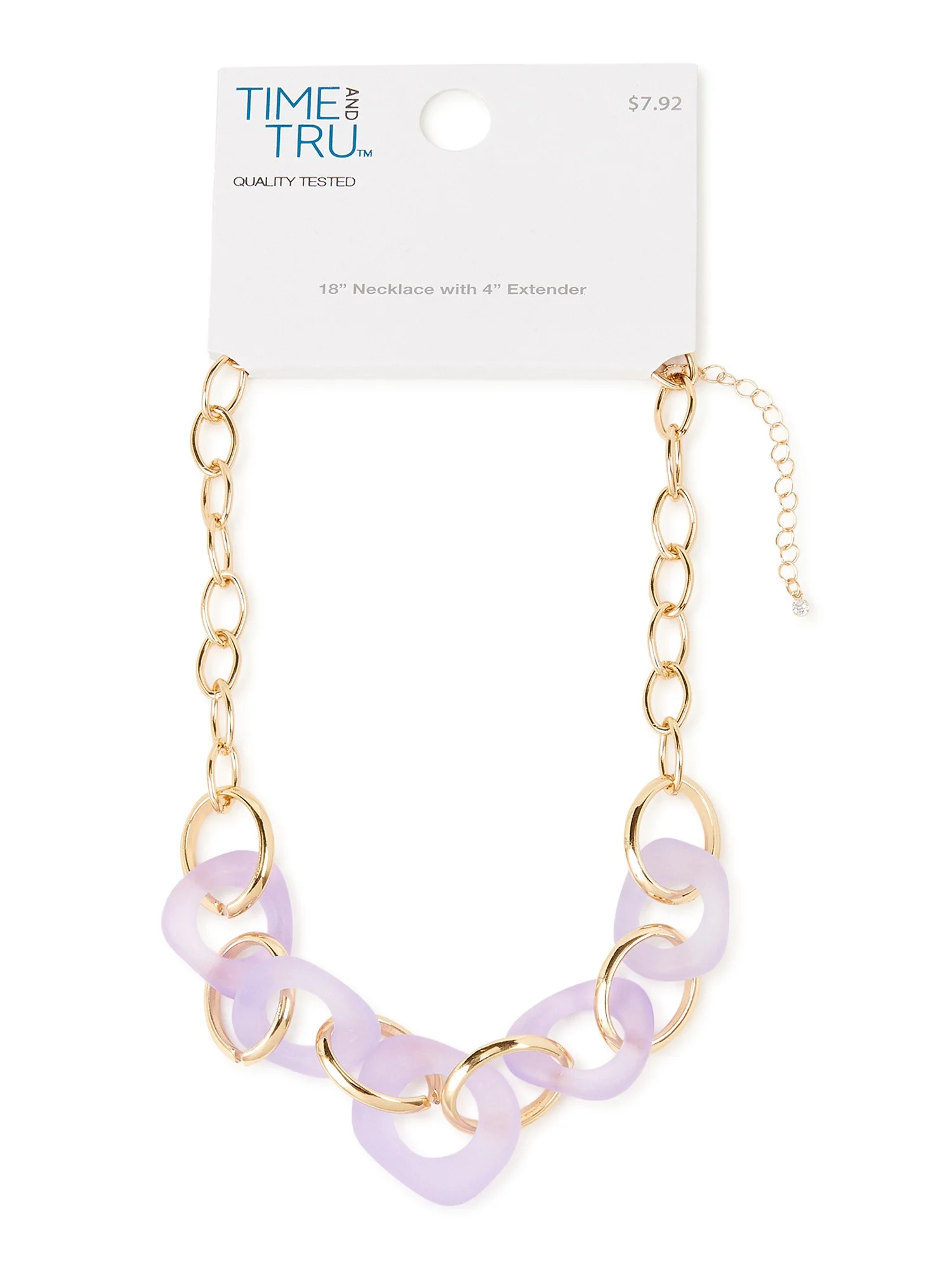 Time and Tru Women’s Purple Acrylic Link Necklace | Walmart (US)
