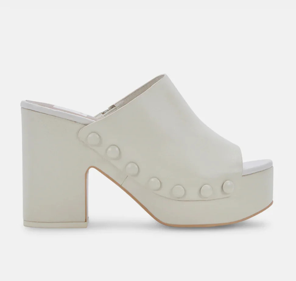 Dolce Vita Emol Heels Ivory Leather | CoatTails LLC