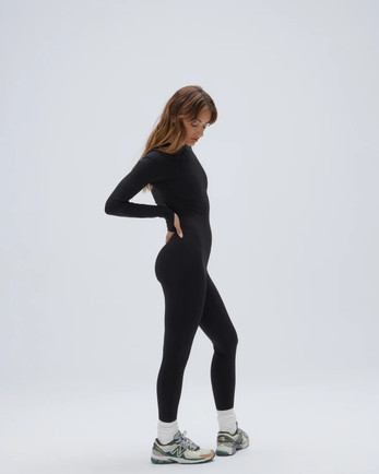Long Sleeve Unitard Black