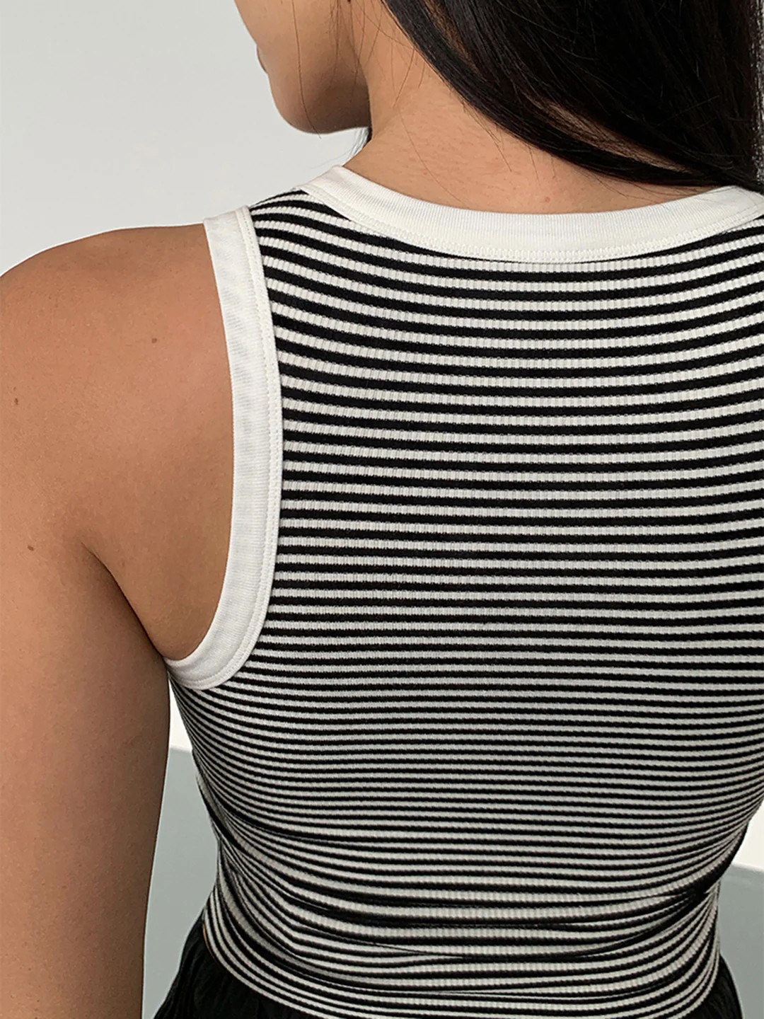 Striped Crew Neck Tank Top | Commense