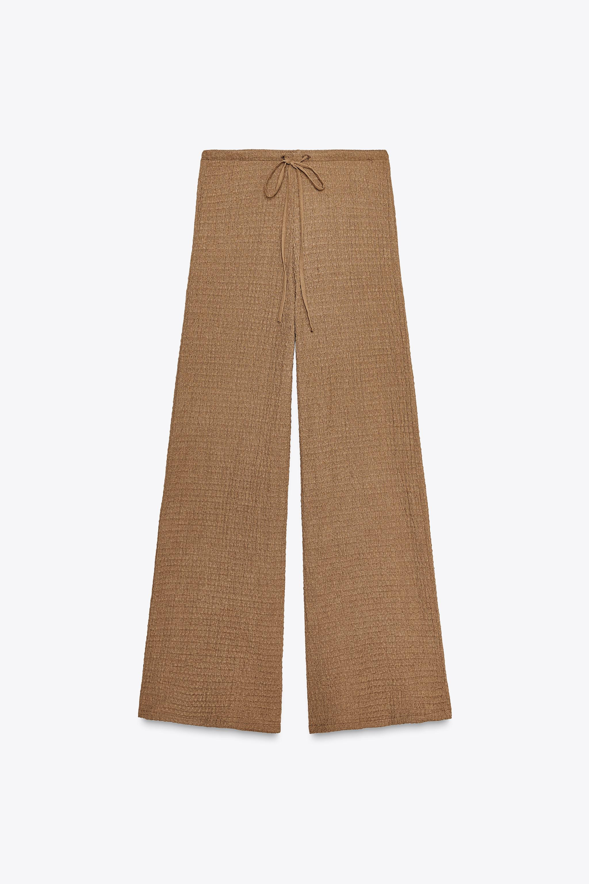 TEXTURED STRAIGHT LEG PANTS | Zara US