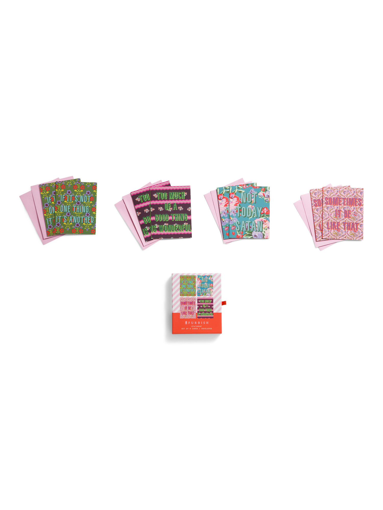 Set Of 8 Boxed Bold Floral Greeting Cards | TJ Maxx