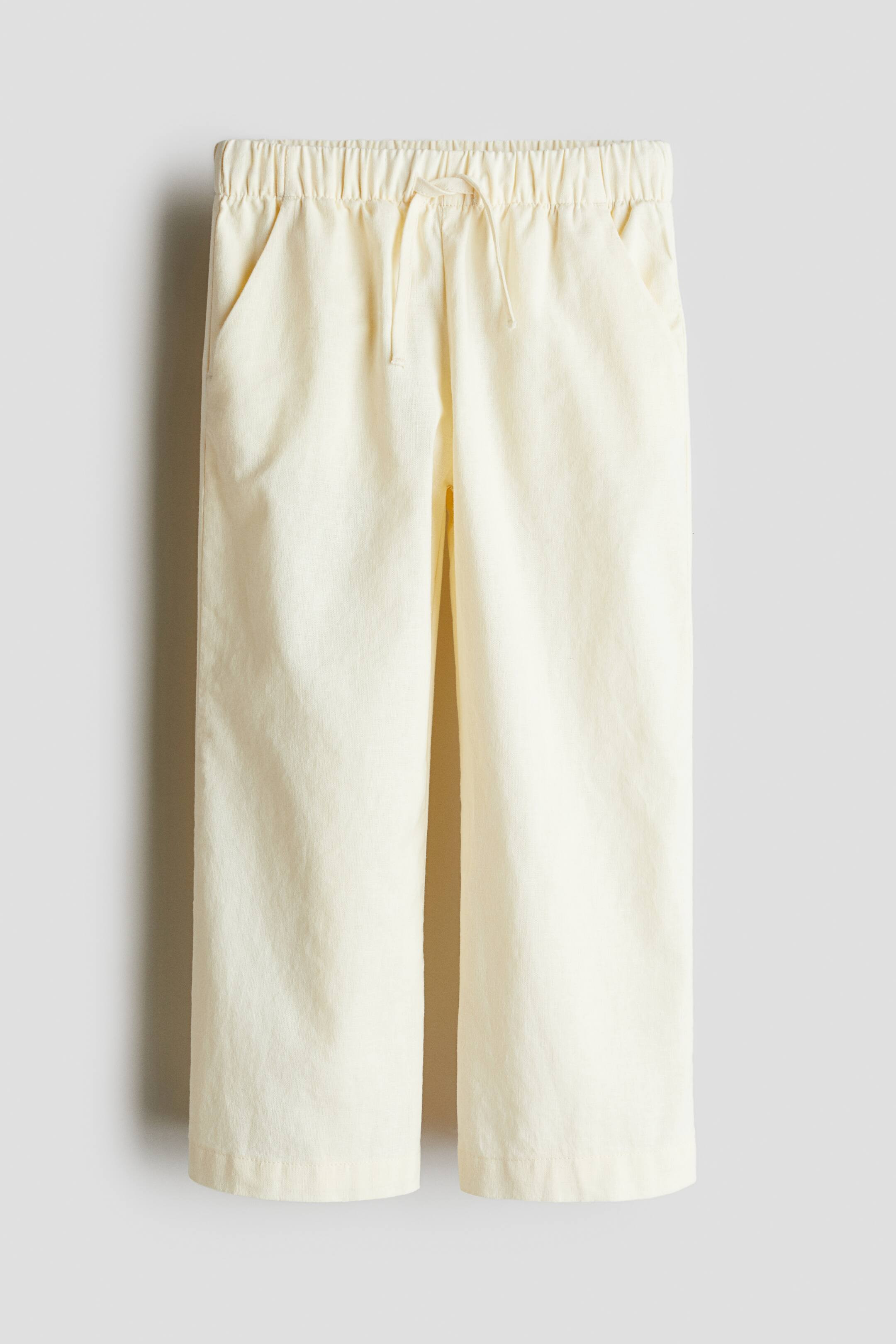 Linen-Blend Joggers - Light yellow - Kids | H&M US | H&M (US + CA)