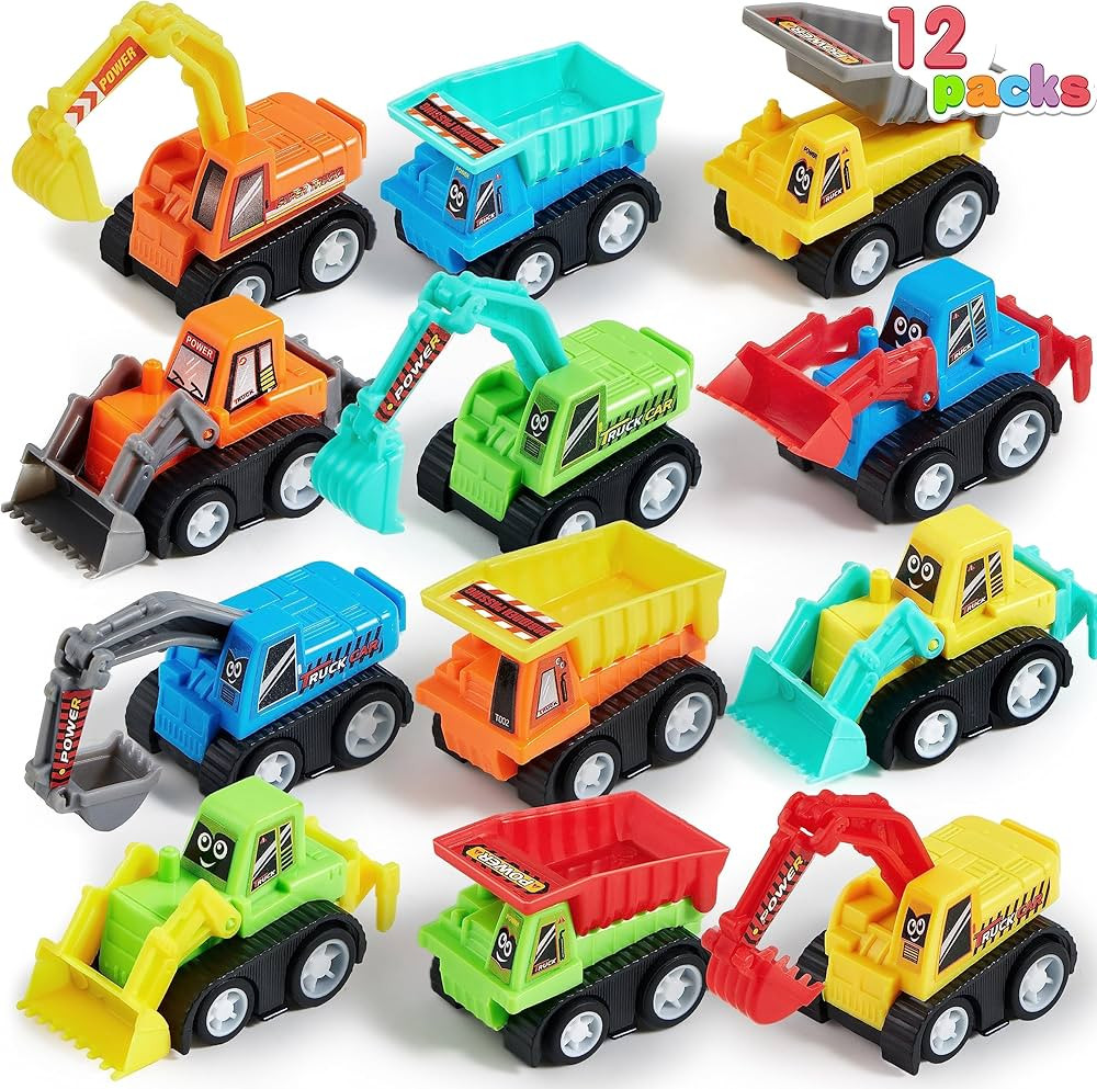 JOYIN 12-Piece Mini Construction Car Set, Plastic, Unisex, Non-Riding Toy Vehicle, Perfect for Im... | Amazon (US)