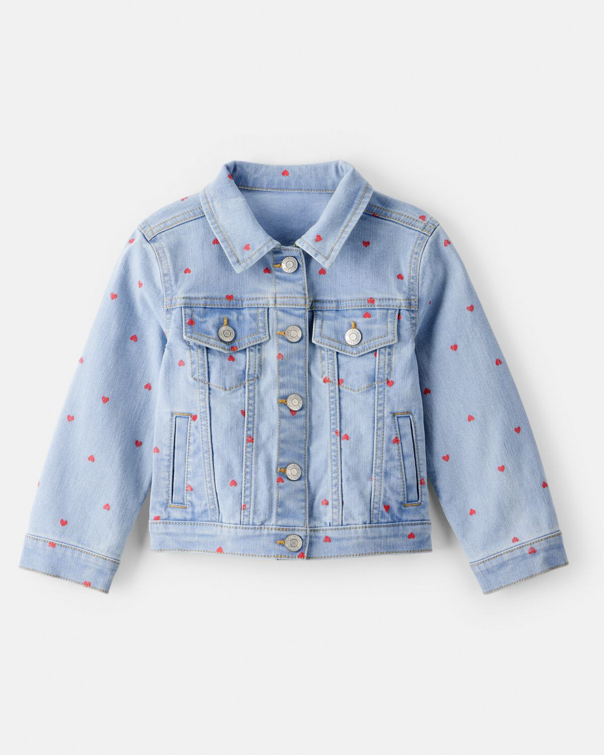 Toddler Girl Heart Denim Jacket - Light Wash | Carter's Inc
