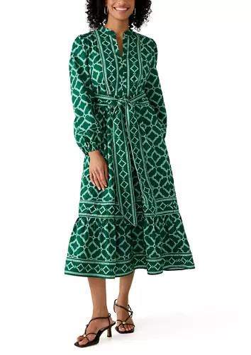 Women's Long Sleeve Midi Split Neck Dress | Belk