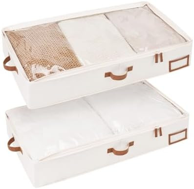 StorageWorks Large Under Bed Storage Containers with Handles and Label Holder, 2 Pack Ultra-thick... | Amazon (US)
