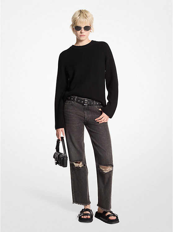 Ribbed Merino Wool Sweater | Michael Kors CA