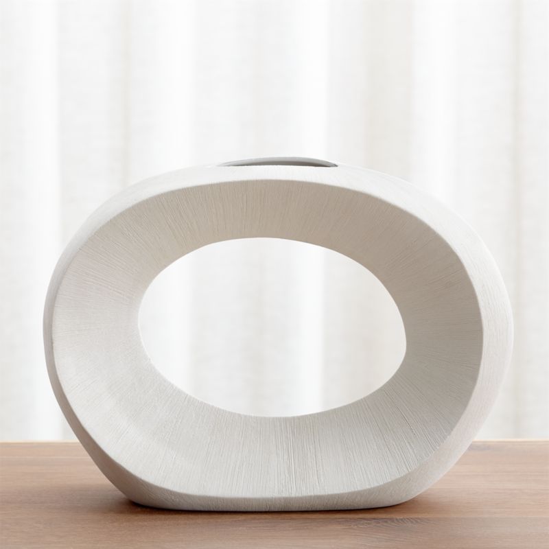 Alura Cream Open Vase + Reviews | Crate and Barrel | Crate & Barrel