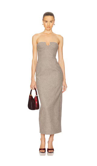 The Tweed Marilyn Dress in Taupe Melange | Revolve Clothing (Global)