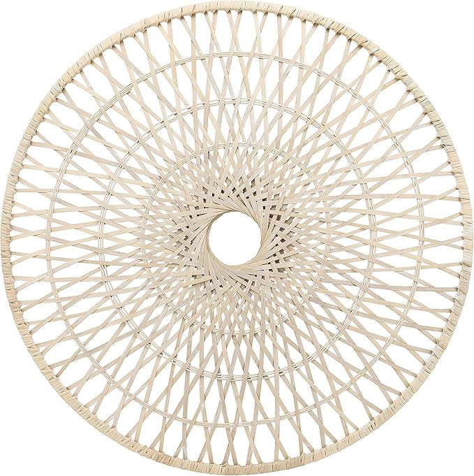 36" Round Wicker Wall Decor - Brown Hanging Decorative Circle - Contemporary Rustic Decor For Hom... | Amazon (US)