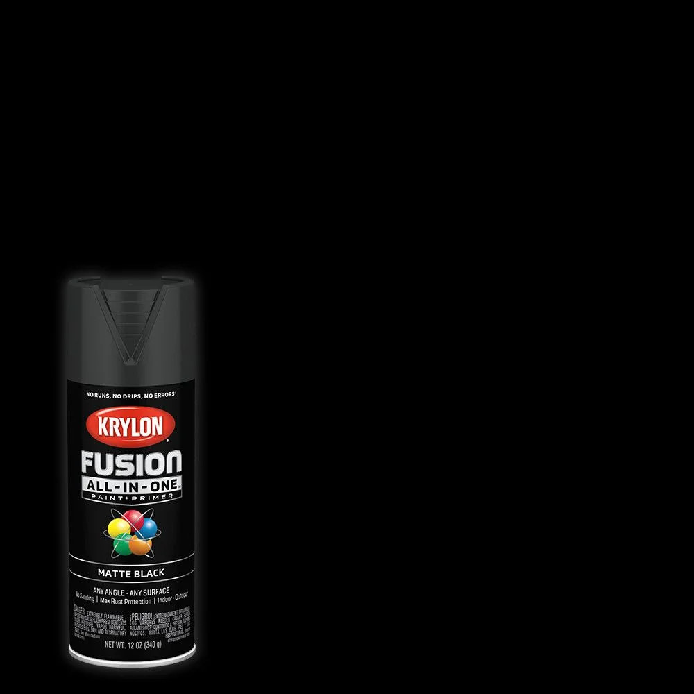 Krylon K02754007 Krylon Fusion All-In-One Black Matte 12 oz Spray Paint, Multi-Surface, (1 Piece,... | Walmart (US)