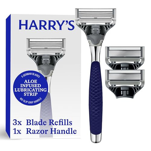 Harry's Original Shaving Kit for Men - Razor Handle and 3 Razor Blade Refill Cartridges - German Engineered - Chrome Edition | Amazon (US)