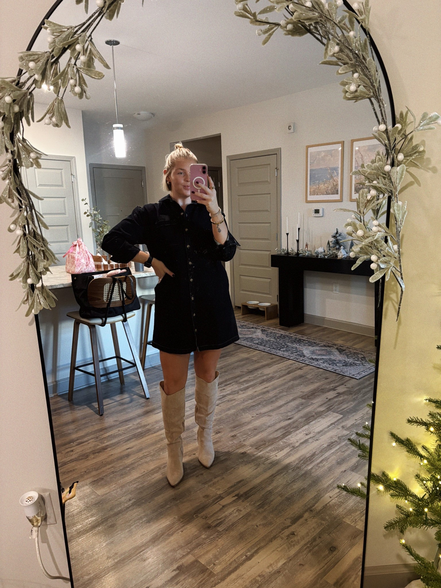 fall office approved outfit 🤍 wearing a medium in the denim dress! 

#LTKFindsUnder50 #LTKSeasonal #LTKootd