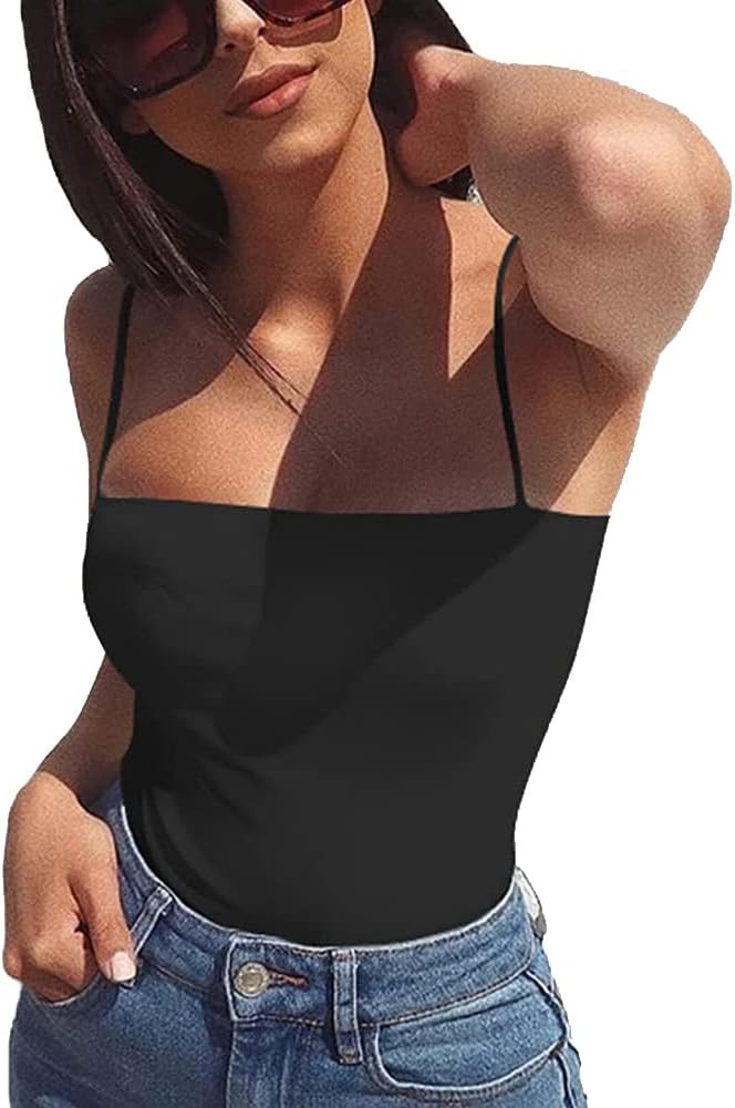 Women’s Tank Top Bodysuit Spaghetti Strap | Amazon (US)