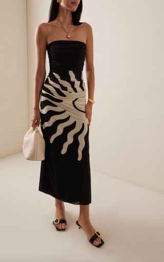 Exclusive Daphne Strapless Printed Jersey Maxi Dress | Moda Operandi (Global)