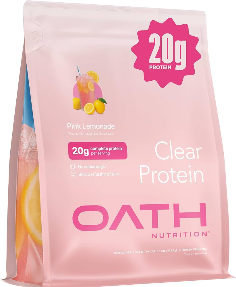 Oath Nutrition Clear Whey Isolate Protein Powder, Pink Lemonade, 20g Complete Protein per Serving... | Amazon (US)