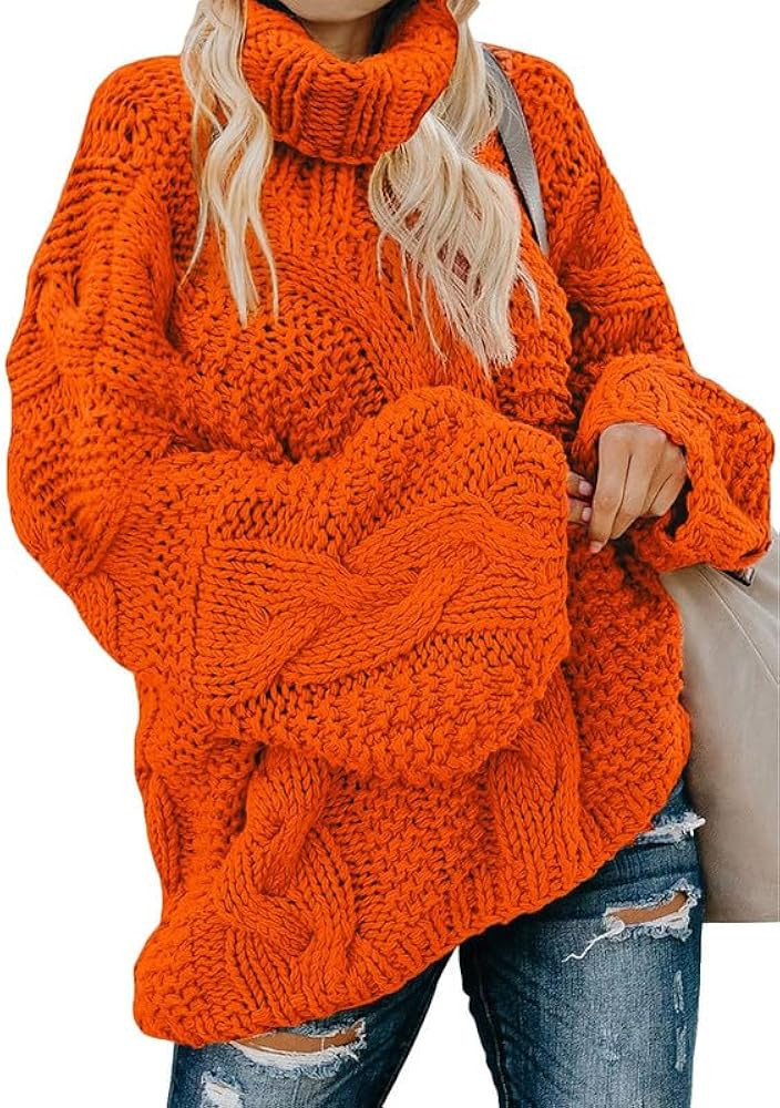 Dokotoo Womens Turtle Neck Sweater Fashion 2025 Loose Casual Cozy Chunky Pullover Tops | Amazon (US)