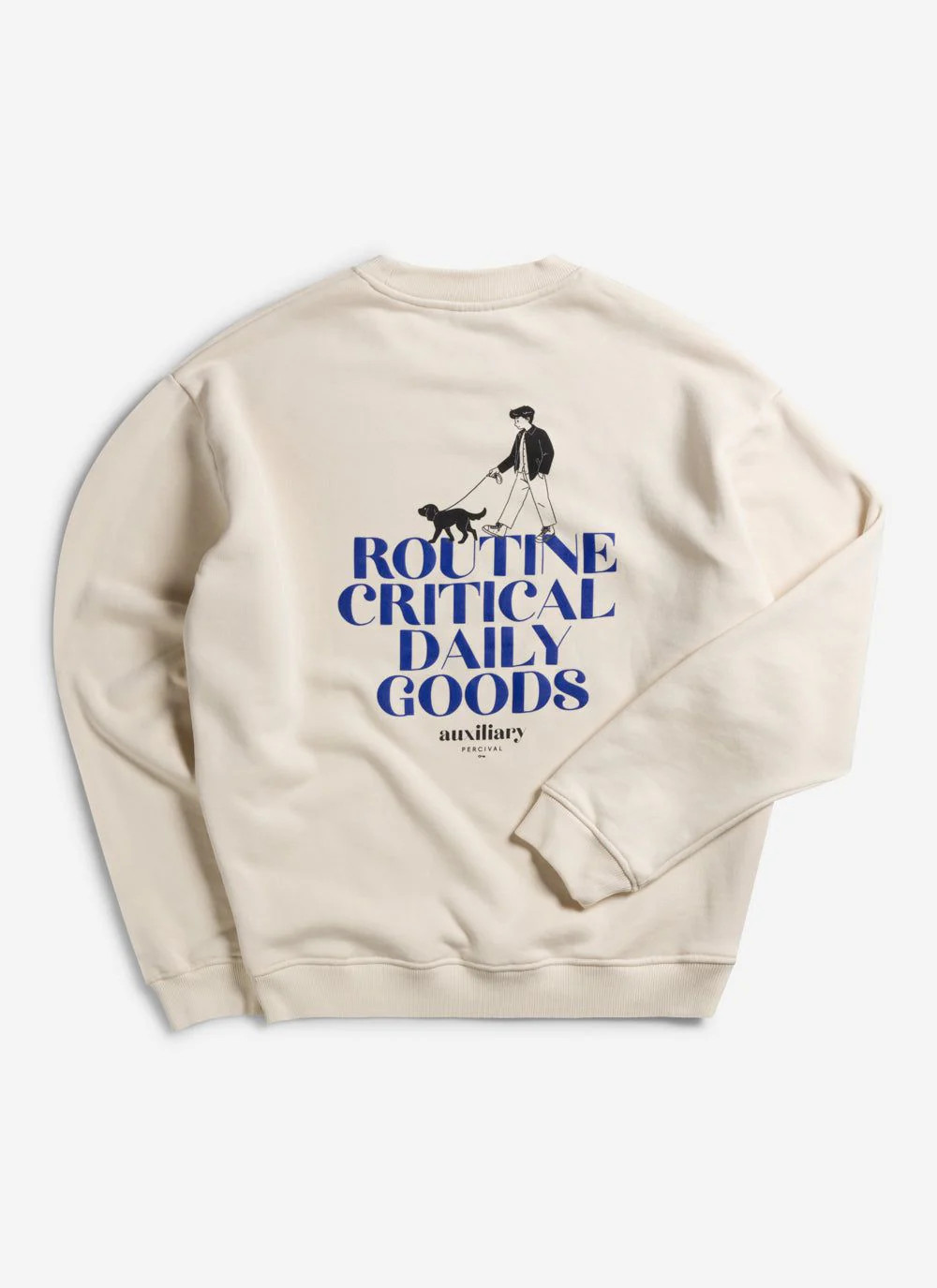 Bark and Stroll Auxiliary Sweatshirt | Cotton | Ecru | Percival Menswear