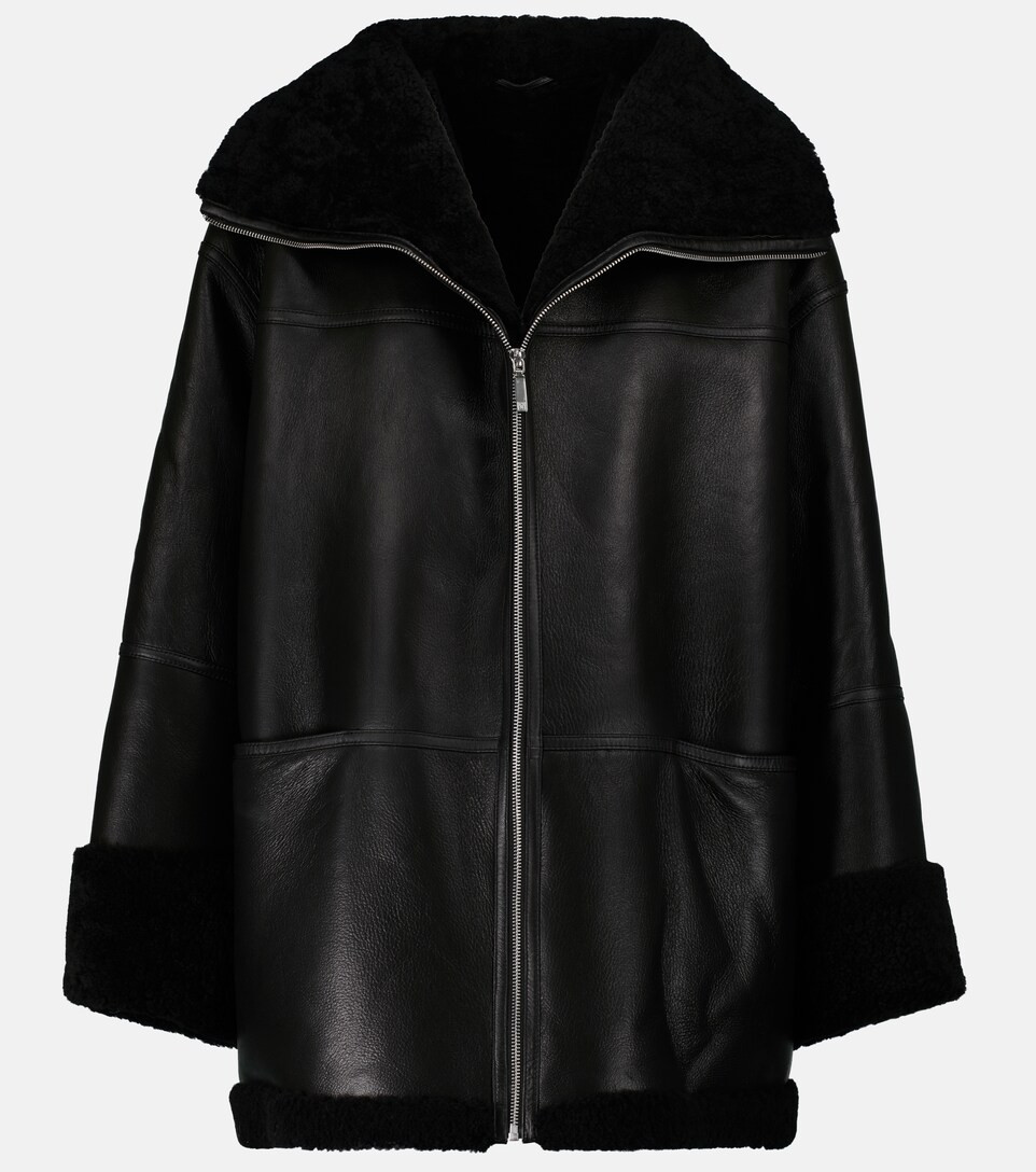 Shearling-lined leather jacket | Mytheresa (DACH)