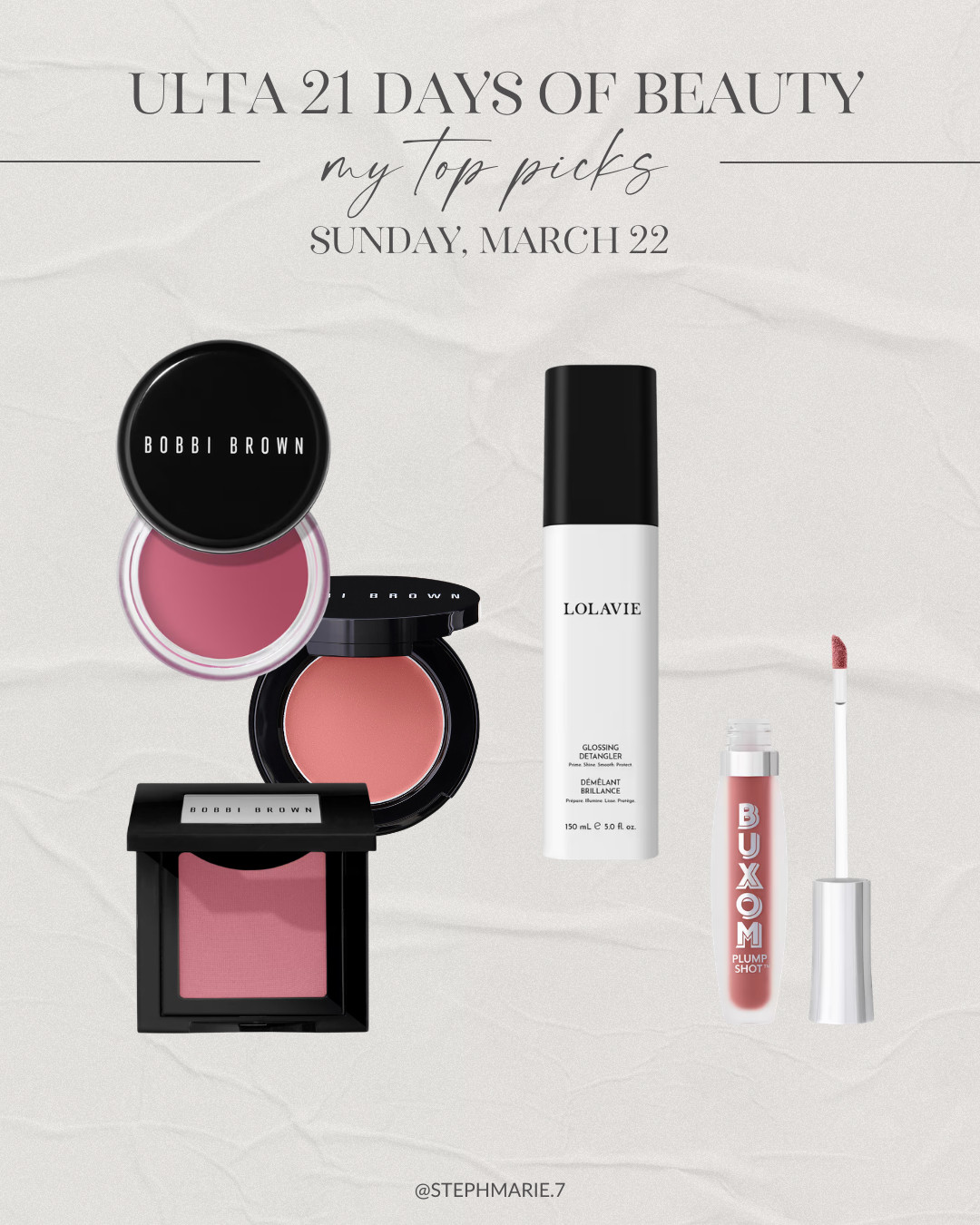 ULTA 21 DAYS OF BEAUTY ✨

Today's top picks include three favorite blushes, a glossing detangler that will change your hair care routine, and the Buxom gloss I've been loving!  

 #LTKSaleAlert #LTKBeauty