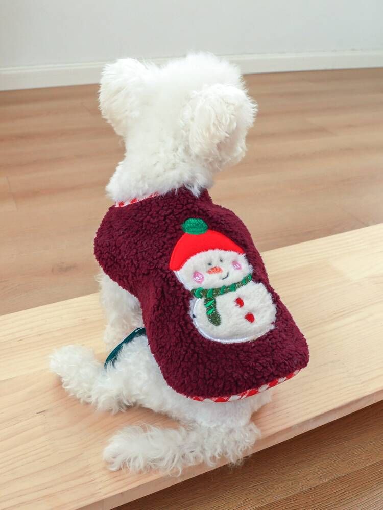Christmas Snowman Decor Pet Jacket | SHEIN