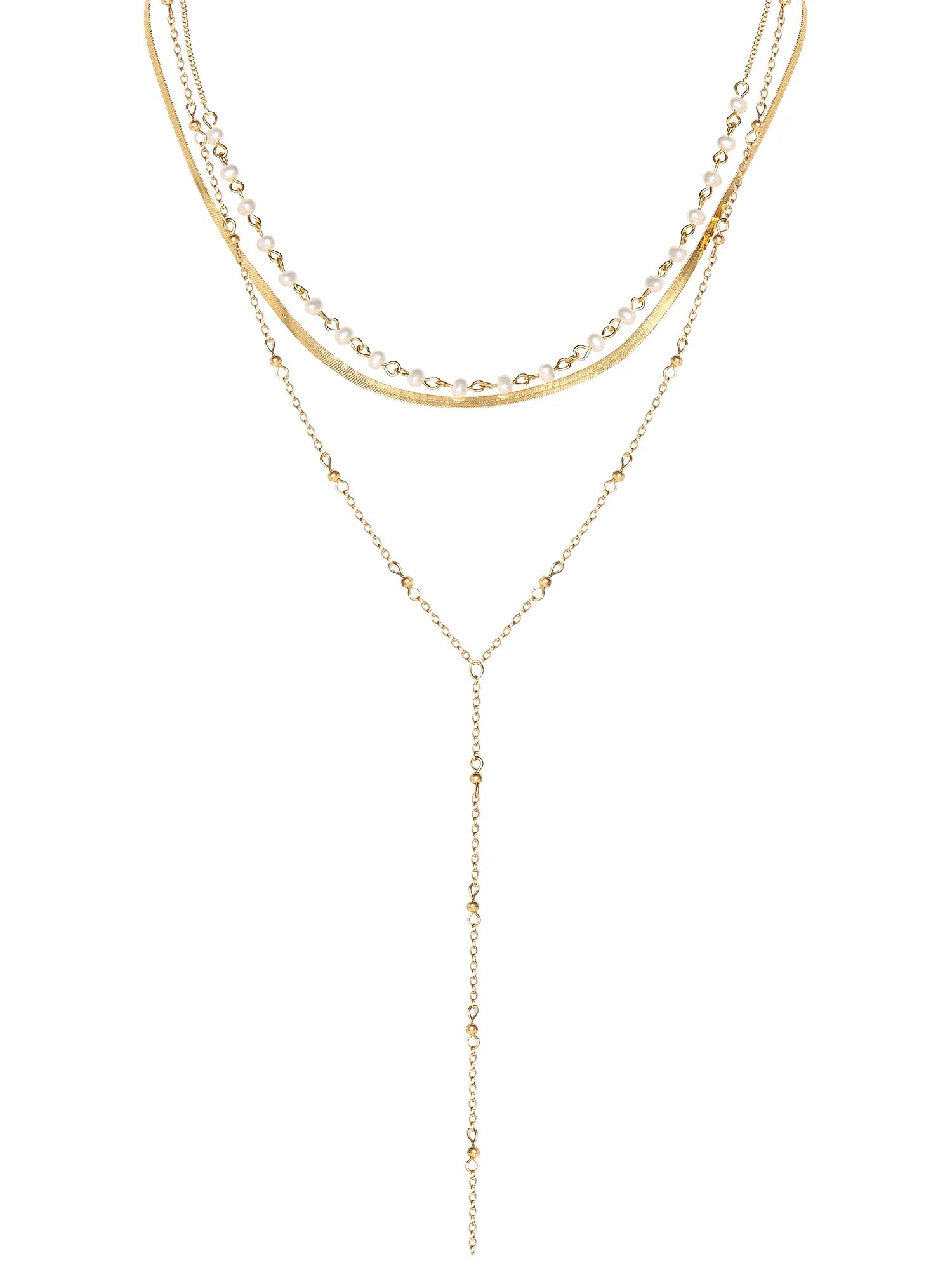 Jessica Simpson Fashion Metal Layer Necklace Set | Walmart (US)