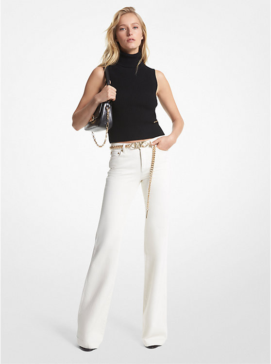 Sleeveless Merino Wool Blend Turtleneck Top | Michael Kors US