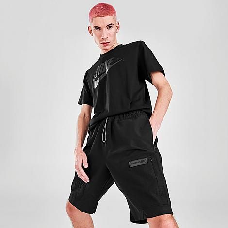 Nike Men's Sportswear Cargo Shorts in Black/Black Size Large Nylon/Taffeta/Spandex | Finish Line (US)