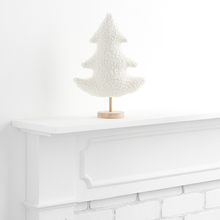Boucle And Wood Tabletop Tree Decor | World Market