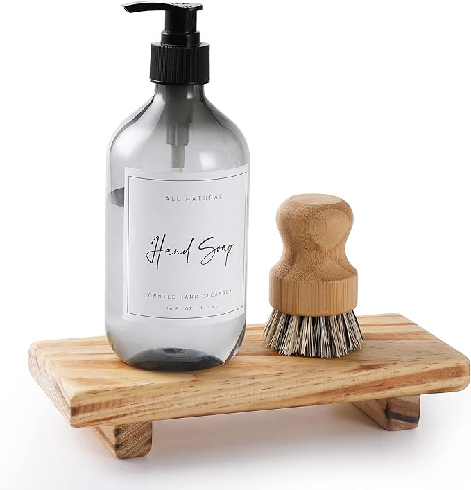 Wood Pedestal Soap Stand, Farmhouse Wood Riser, Soap Dish Holder Decor for Bathroom Kitchen, Soap... | Amazon (US)