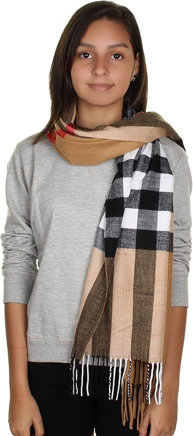 GILBIN'S Big Winter Warm Tartan Checked Cashmere Feel Shawl Blanket Scarf 80" x 30" | Amazon (US)