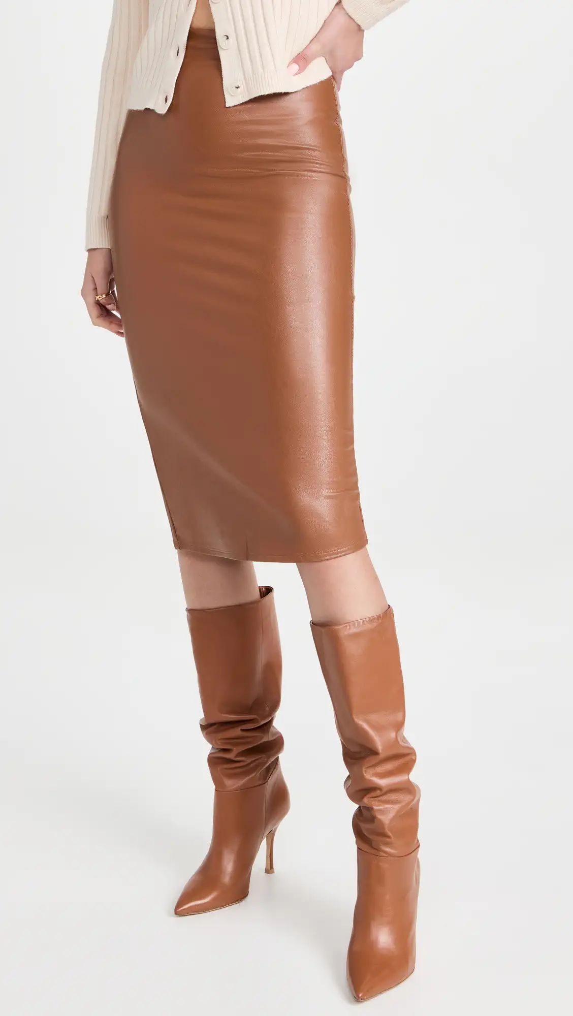Faux Leather Midi Skirt | Shopbop