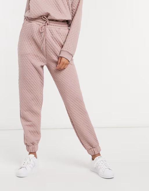 ASOS DESIGN co-ord quilted jogger in dusty blush | ASOS (Global)