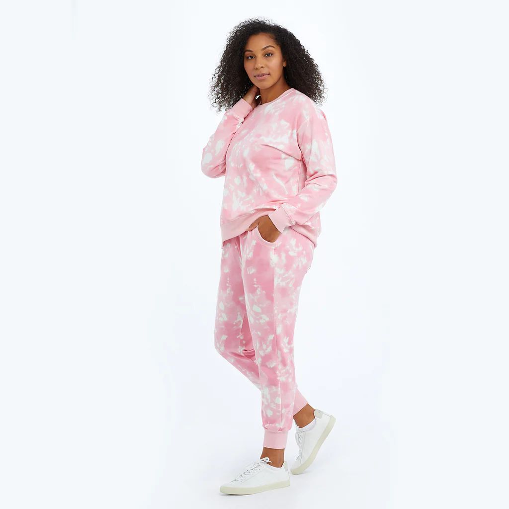 The Softest French Terry Jogger - Pink Sky Tie Dye | SummerSalt
