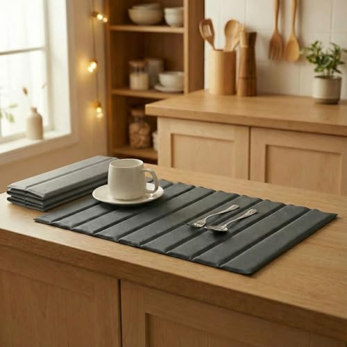 Stone Drying Mat For Kitchen Counter With PU Leather, Quick Dry Absorbent Large Stone Dish Drying Mat, Foldable Stone Drying Mat For Kitchen Counter | Amazon (US)