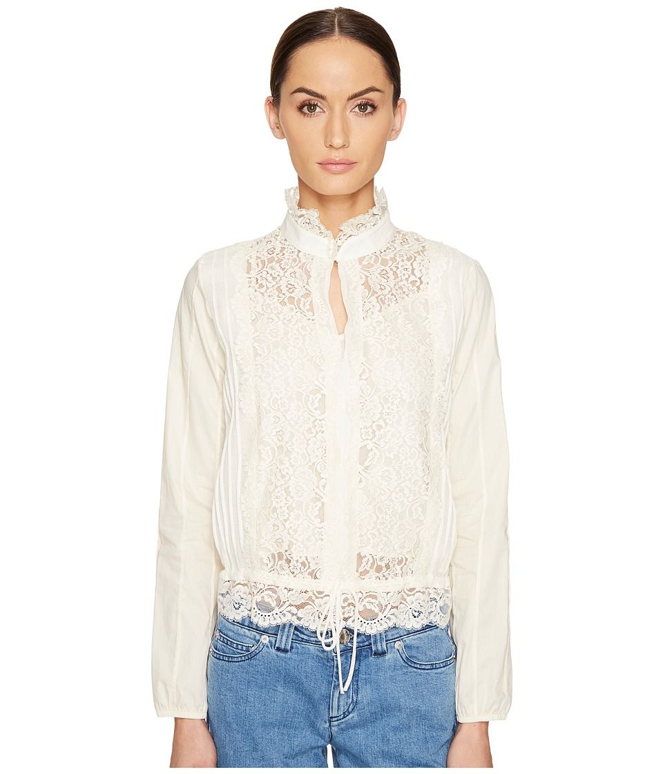 See by Chloe - Lace Front Blouse (Off-White) Women's Blouse | 6pm